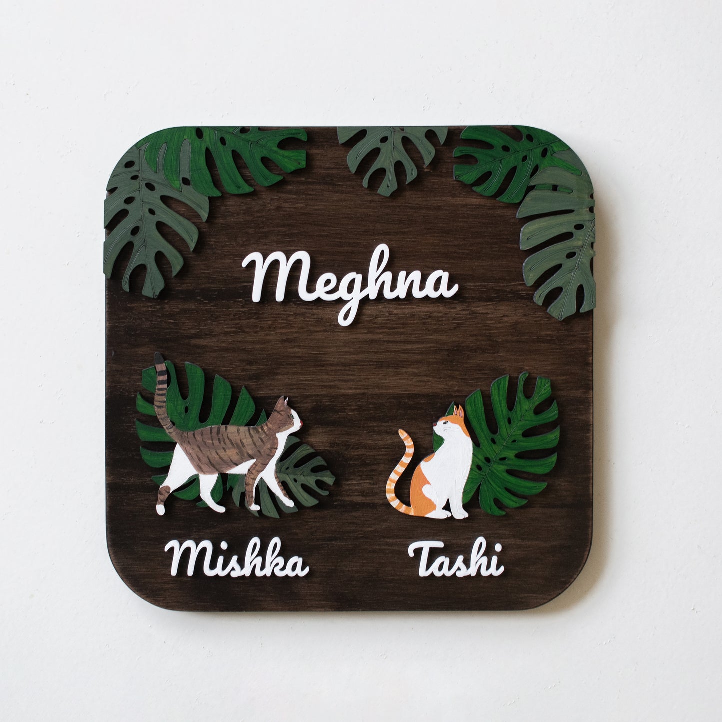 Square | 9" X 9" | Paw Plate | Personalised Pet Nameplate