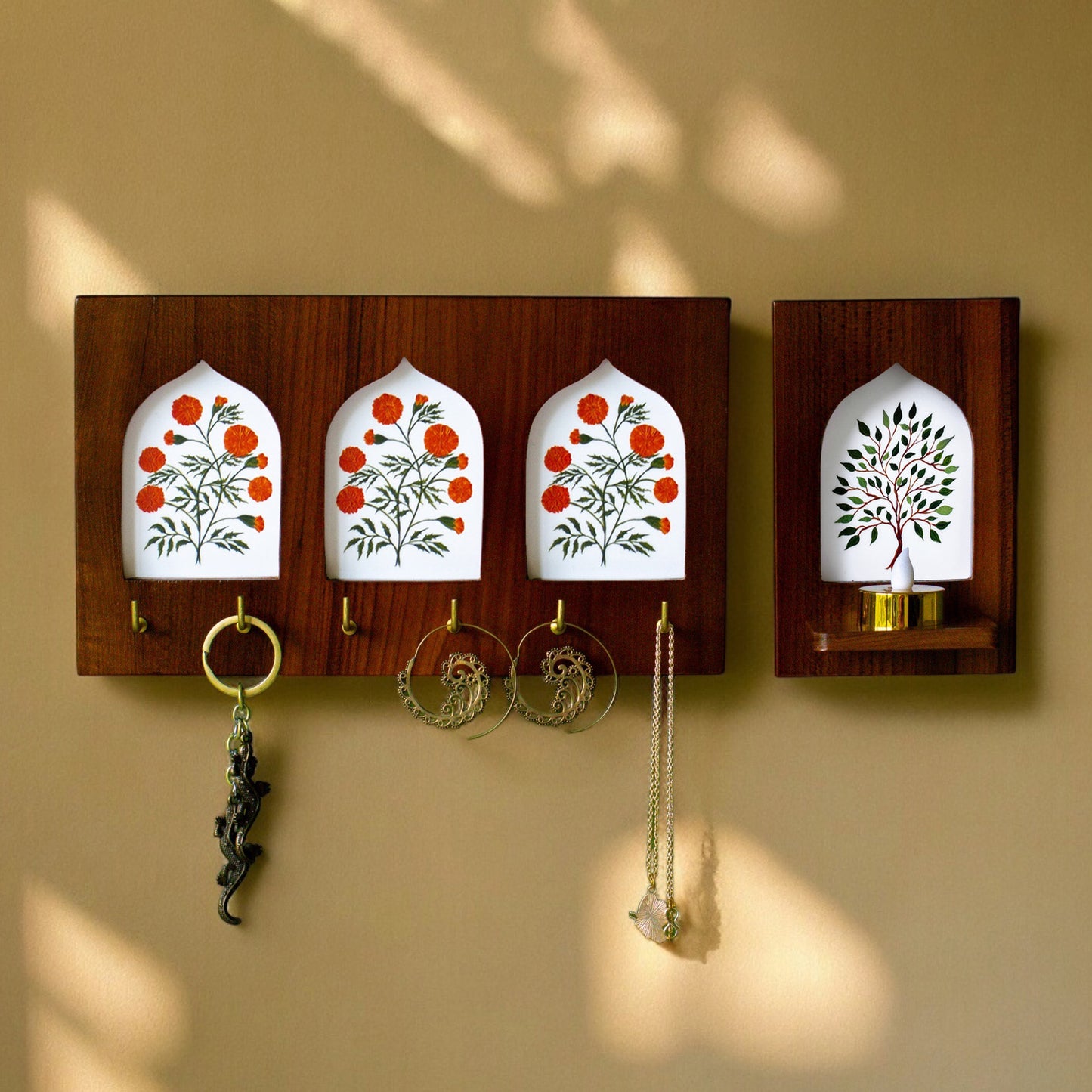 Combo | Key holder ☐☐☐ + Candle holder ☐ | Jharokha Collection