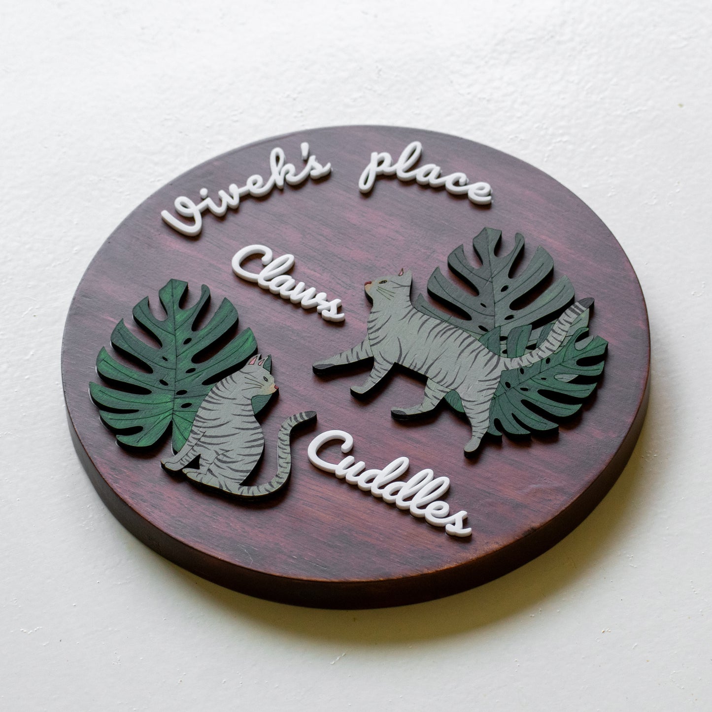 Circle I 9" Dia | Paw-plate | Personalised Pet Nameplate