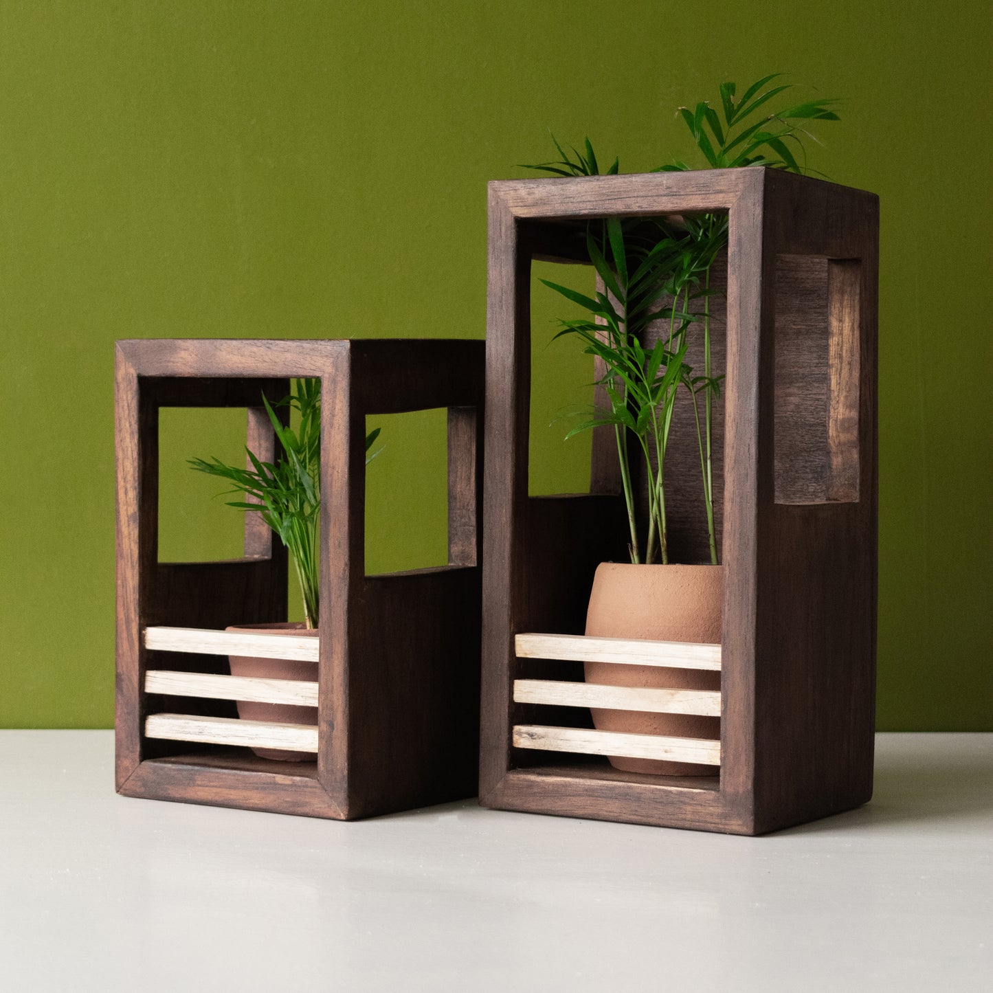 Rectangle Variety Combo | Teak Planter Holder