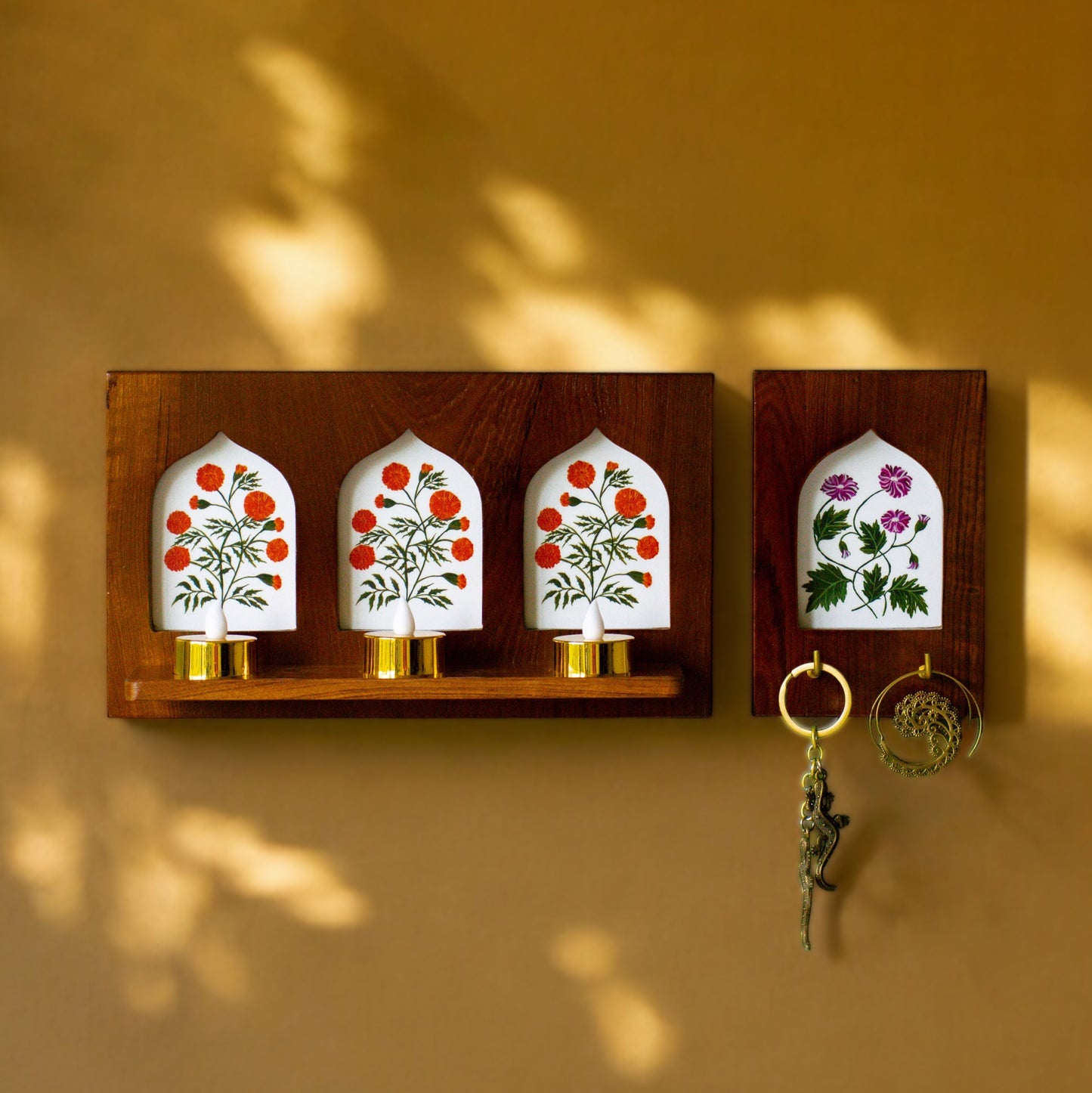 Combo | Candle holder ☐☐☐ + Key holder ☐ | Jharokha Collection
