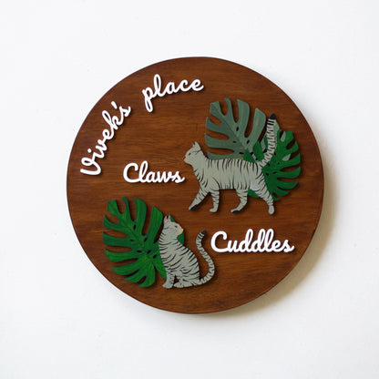 Circle I 9" Dia | Paw-plate | Personalised Pet Nameplate