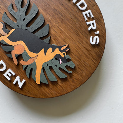 Circle I 9" Dia | Paw-plate | Personalised Pet Nameplate