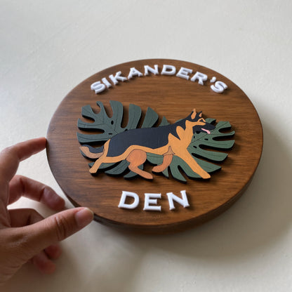 Circle I 9" Dia | Paw-plate | Personalised Pet Nameplate