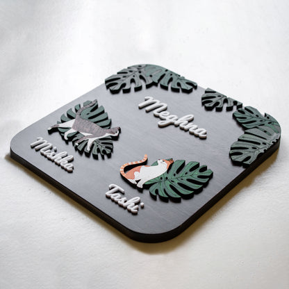 Square | 9" X  9" | Paw Plate | Personalised Pet Nameplate