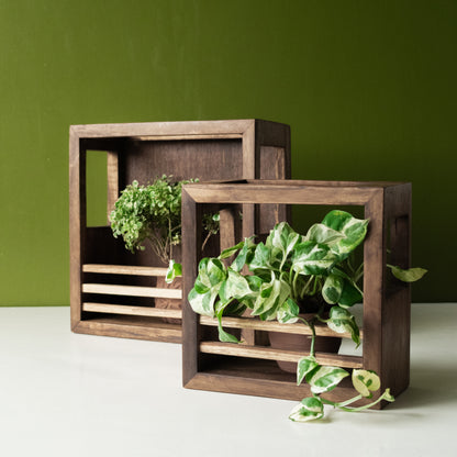 Square Variety Combo | Teak Planter Holder